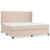 vidaXL Pat continental cu saltea, cappuccino, 200x200 cm, piele eco