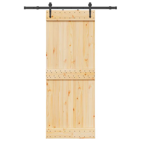 vidaXL Ușă glisantă cu set de feronerie 80x210 cm, lemn masiv de pin