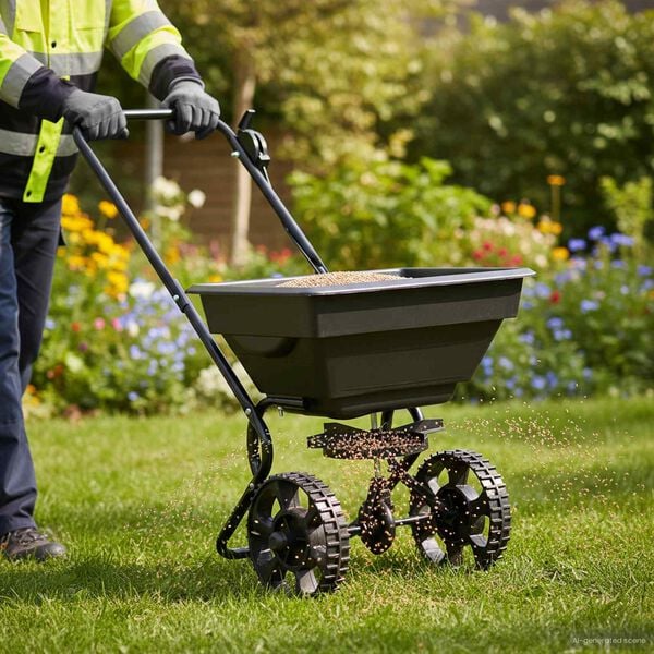 vidaXL &Icirc;mprăștietor Negru 47 x 82 x 75 cm PVC și Oțel