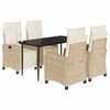 vidaXL Set mobilier de grădină cu perne, 5 piese, bej, poliratan