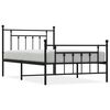 vidaXL Cadru pat metalic cu tăblii de cap/picioare, negru, 107x203 cm