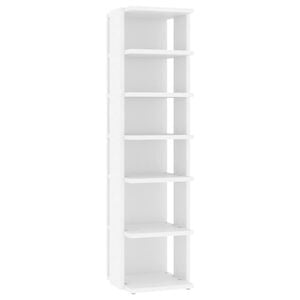 vidaXL Pantofar, alb, 27,5x27x102 cm, lemn compozit