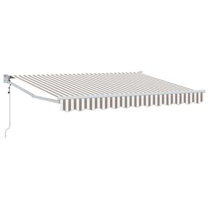 vidaXL Copertină retractabilă Gri deschis și alb. 3,5 x 2,5 m