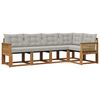 vidaXL Set de canapele de exterior 5 buc. Natural și gri deschis