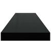 vidaXL Rafturi de perete, 2 buc., negru extralucios 90x23,5x3,8 cm MDF