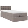 vidaXL Cadru de pat otoman cu saltea Taupe 90x190cm Material