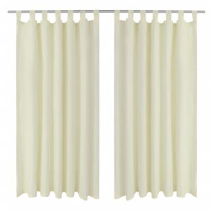 vidaXL Draperii micro-satin cu bride, 140 x 245 cm, crem, 2 buc.