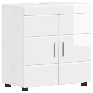 vidaXL Set dulap baie TULUM Alb lucios 60 x 34 x 63 cm Lemn prelucrat