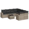 vidaXL Set canapele de grădină cu perne, 9 piese gri deschis poliratan