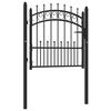 vidaXL Poartă de gard EMMEN cu țăruși din oțel, 104x87 cm, negru