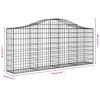vidaXL Coșuri gabion arcuite 13 buc, 200x30x80/100cm, fier galvanizat