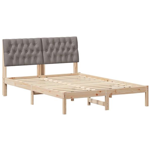 vidaXL Cadru de pat cu tăblie tapițată cu headboard Maro 150 x 200 cm