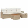 vidaXL Set de canapele pentru grădină 6 buc. Bej Rattan poli
