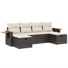 vidaXL Set mobilier de grădină cu perne, 6 piese, negru, poliratan