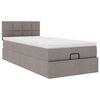 vidaXL Cadru de pat otoman cu saltea Taupe 90x190cm Material