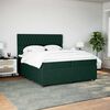 vidaXL Pat box spring cu saltea, verde &icirc;nchis, 200x200 cm, catifea