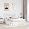 vidaXL Pat cu storage cu headboard Alb 140 x 200 cm Lemn compozit
