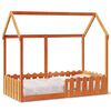 vidaXL Cadru pat de copii, maro ceruit, 80x160 cm, lemn masiv de pin
