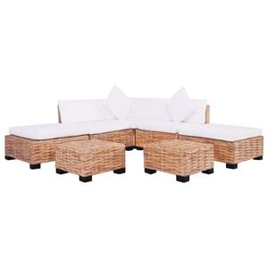 vidaXL Set canapea, 18 piese, ratan natural