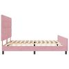 vidaXL Pat cu arcuri cu headboard Roz 200 x 200 cm Catifea