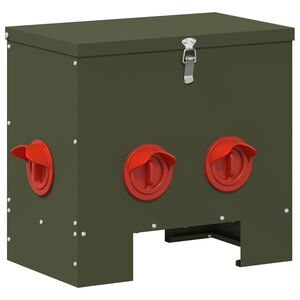 vidaXL Feeder pentru pui Verde măsliniu 40,5 x 25 x 38 cm 20 kg