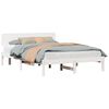 vidaXL Cadru de pat cu headboard Alb 140 x 200 cm Lemn de pin masiv