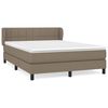 vidaXL Pat continental cu saltea gri taupe 140x200 cm material textil