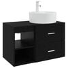 vidaXL Set de mobilier pentru baie 2 pcs Stejar Negru Lemn prelucrat