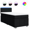 vidaXL Pat box spring cu saltea, negru, 100x200 cm, textil