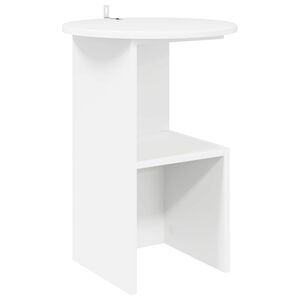 vidaXL Masă laterală Alb &Oslash; 39,5 x 55 cm Lemn prelucrat