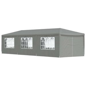 vidaXL Cort pentru Petreceri 900 x 300 x 255 cm Gri deschis PE și oțel