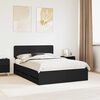 vidaXL Cadru de pat cu headboard Negru 160 x 200 cm Lemn prelucrat