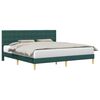 vidaXL Cadru de pat cu headboard Verde &icirc;nchis 200 x 200 cm Țesătură