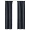 vidaXL Draperii opace cu c&acirc;rlige, 2 buc., antracit, 140 x 225 cm