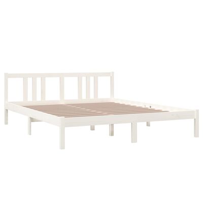 vidaXL Cadru de pat, alb, 160x200 cm, lemn masiv de pin