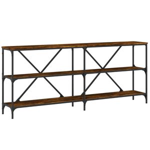 vidaXL Masă consolă stejar afumat 180x30x75 cm lemn prelucrat și fier