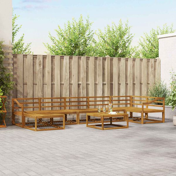 vidaXL Set de canapele de exterior 8 pcs natural Lemn Solid de Acacia
