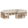 vidaXL Set de canapele de exterior 12 pcs Alb Natural și Crem