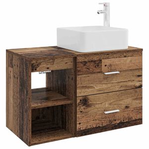 vidaXL Set de mobilier pentru baie 2 pcs Lemn vechi Lemn prelucrat