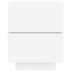 vidaXL Noptiere cu lumini LED, 2 buc., alb, lemn prelucrat