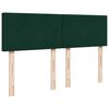 vidaXL Pat box spring cu saltea, verde &icirc;nchis, 160x200 cm, catifea