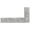 vidaXL Set comodă TV Pe perete 3 pcs Gri din beton Lemn compozit