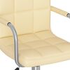 vidaXL Scaune de bucătărie pivotante, 2 buc., crem, piele artificială
