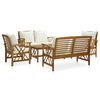 vidaXL Set mobilier grădină cu perne, 5 piese, lemn masiv de acacia