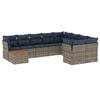 vidaXL Set canapele de grădină cu perne, 10 piese, gri, poliratan