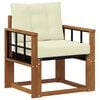 vidaXL Canapea de exterior Lemn Solid de Acacia Natural și Crem