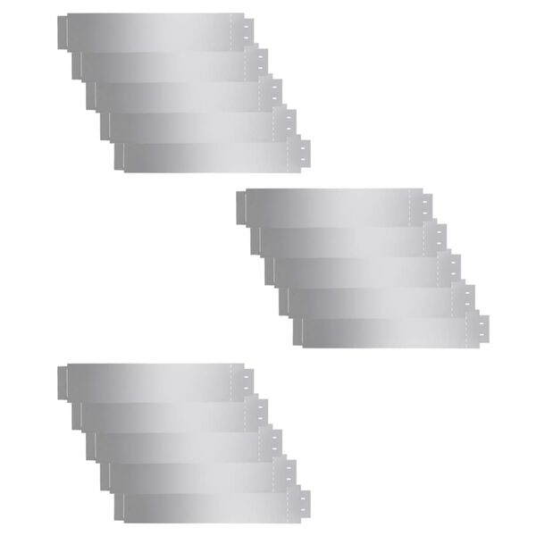 vidaXL Gard de gazon, 15 buc., 100 x 20 cm, oțel galvanizat