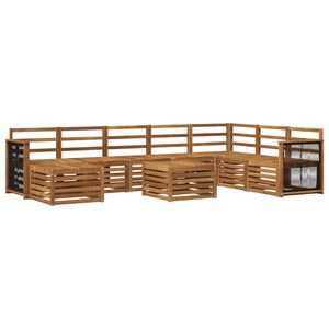 vidaXL Set de canapele de exterior 7 pcs natural Lemn Solid de Acacia