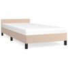vidaXL Cadru de pat cu tăblie fără saltea, cappuccino, 100x200 cm