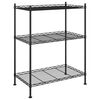 vidaXL Raft de depozitare, 3 niveluri, negru, 60 x 35 x 76 cm, 150 kg